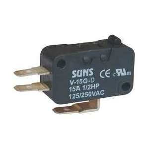 Industrial Grade 5JEC0 Snap Action Switch, Button, 15A:  