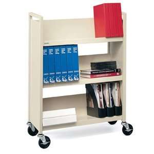  L330   Steel Slant Shelf Single Sided Book Cart/Stand, 3 Shelf 