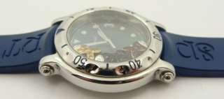 Chopard Happy Sport Jeweled Fish Steel Blue Rubber Watch
