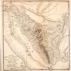  1853 Wood Engraving Map Peninsula Mount Sinai March 