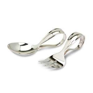  Classique Curved Loop Sterling Silver Baby Spoon and Fork 