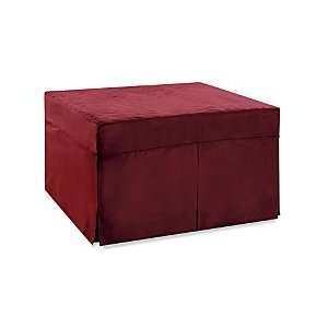 Quilted Ottoman Slipcover   BURGUNDY   Improvements
