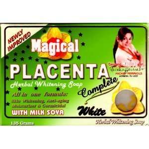  4 Bars Magical Placenta Herbal Whitening Soap w/ Milk Soya 