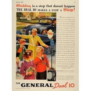  1937 Ad General Tire Rubber Dual 10 Skid less Children 