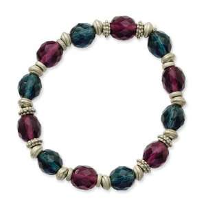  Dark Purple/Blue Crystal Beaded Stretch Bracelet Jewelry