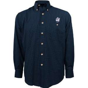   Hoyas Navy Blue Matrix Long Sleeve Dress Shirt: Sports & Outdoors