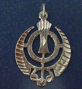 Sikh Khanda Sword Silver Charm Pendant 24kt Gold Plated  