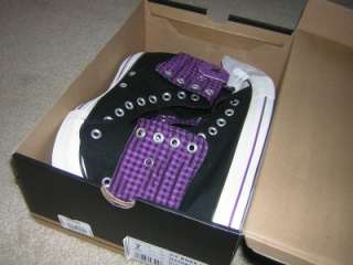   Taylor All*Star Knee High XHI Sneaker in black with a black and purple