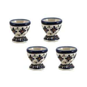 Polish Pottery Egg Cup Set of 4:  Kitchen & Dining