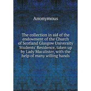  in aid of the endowment of the Church of Scotland Glasgow University 