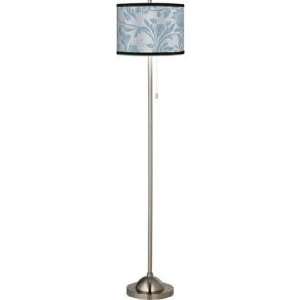  Silvery Blue Floret Giclee Floor Lamp