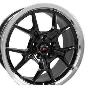  GT4 Style Wheel with Machined Lip Fits Mustang (R)   Black 