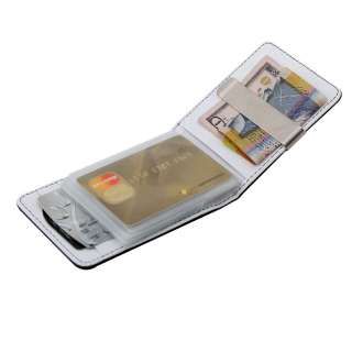 MW1014 Black/White Smart Money Clip 13 Credit Card Holder Wallet Gift 