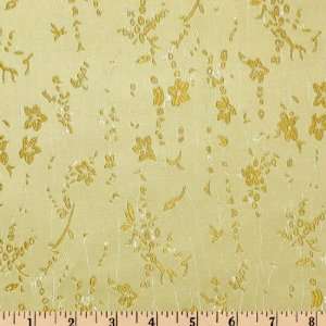  29 Wide Chinese Silk Brocade Floral Vines Tan Fabric By 