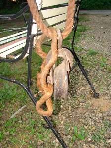 Vintage Antique Block And Tackle Wood Pulley Rope  