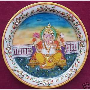 Lord Ganesha Painting on Marble Plate, Religious & Elegant