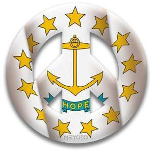  Peace Symbol Magnet of Rhode Island Flag 