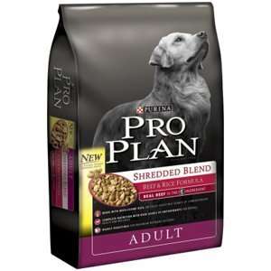  Pro Plan Shredded Blend Dog Food Beef & Rice, 18 lb Pet 