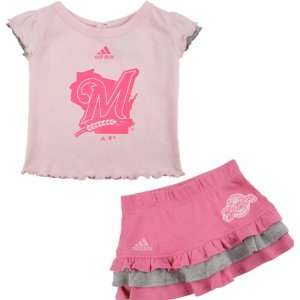  Milwaukee Brewers Pink Girls (4 6) Cap Sleeve T Shirt and 