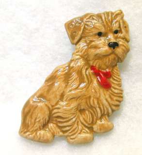 Hand Painted Shaggy Dog Realistic Button Nice Details  