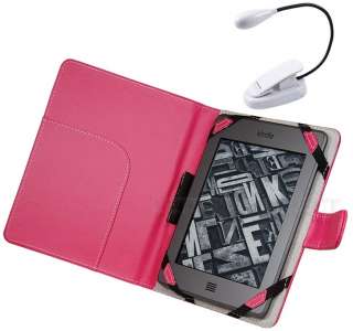 Hot Pink Leather Case Cover Folio for  Kindle Touch 3G WiFi+Dual 