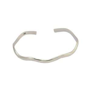  Sterling Silver Wavy Cuff Bracelet: Jewelry