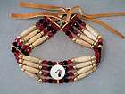 Auth.Native American Indian 1970s Ute Bone/Faceted Glass Bead Choker
