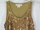 Michael Kors Front Sequin Sleeveless Tank Top Size PS Petite Small 