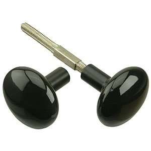   Pair of Black Porcelain Door Knobs With Iron Shanks: Home Improvement