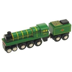   : Bigjigs Heritage Collection Green Arrow Train Engine: Toys & Games