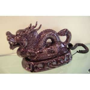   Bronze Real Phone Telephone Featuring a Chinese Dragon Electronics