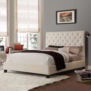 Queen Size Contemporary Platform Bed with Microfiber Headboard  