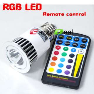 5W RGB E27 LED Spot Light Multicolor IR Remote Control  