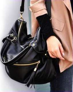 Korea Style Tassel PU Leather Satchel Handbag Shoulder Bag Totes Large 