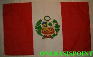x5 PERU FLAG OUTDOOR INDOOR BANNER HUGE NEW 3X5  