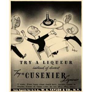  1938 Ad Cusenier Dessert Liqueur Dinner Table Waiters 