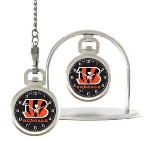   Bengals Game Time NFL Pocket Watch/Desk Clock: Sports & Outdoors
