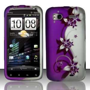  For HTC Sensation 4G (T Mobile) Purple/Silver Vines Hard 