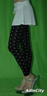 Admcity Seamless leggings footless tights with woven polka dot print 