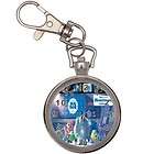 New Monsters Inc. Key Chain Keychain Silver Pocket Watc