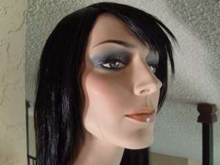   MANNEQUIN JANUARY G05 G5 WITH WIG & CIRCULAR GLASS STAND  