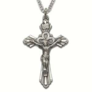  1 1/2 Sterling Silver Crucifix Necklaces in a Diamond 