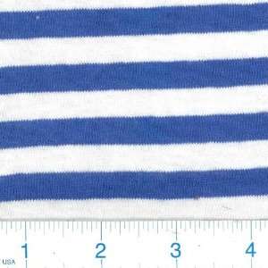  60 Wide Jersey Knit Blue/White Stripe Fabric By The Yard 