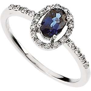  14K White Gold Diamond Semi Mount Engagement Ring: Jewelry