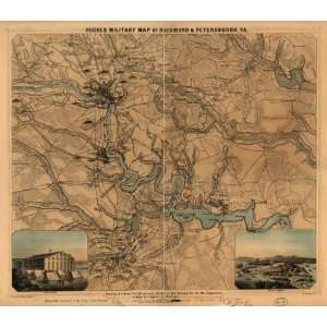    c1864 Civil War map Richmond Region Virginia