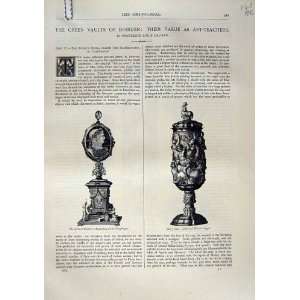   1870 Art Journal Dresden Ivory Angelo Crystal Mirror