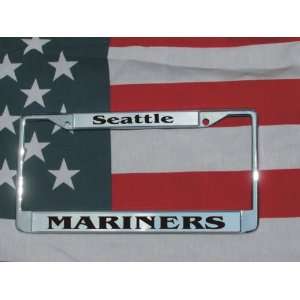  SEATTLE MARINERS ENGRAVED LICENSE PLATE FRAME: Automotive