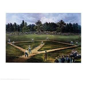 Currier and Ives   National Game of Baseball Size 25x16 FINEST BRAND 