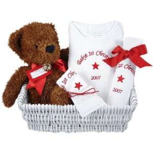  babys first christmas   personalized gift basket: Baby