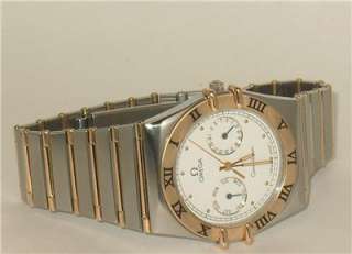   MENS SOLID 18K/SS OMEGA D/D CONSTELLATION   FULL BAR MODEL!  